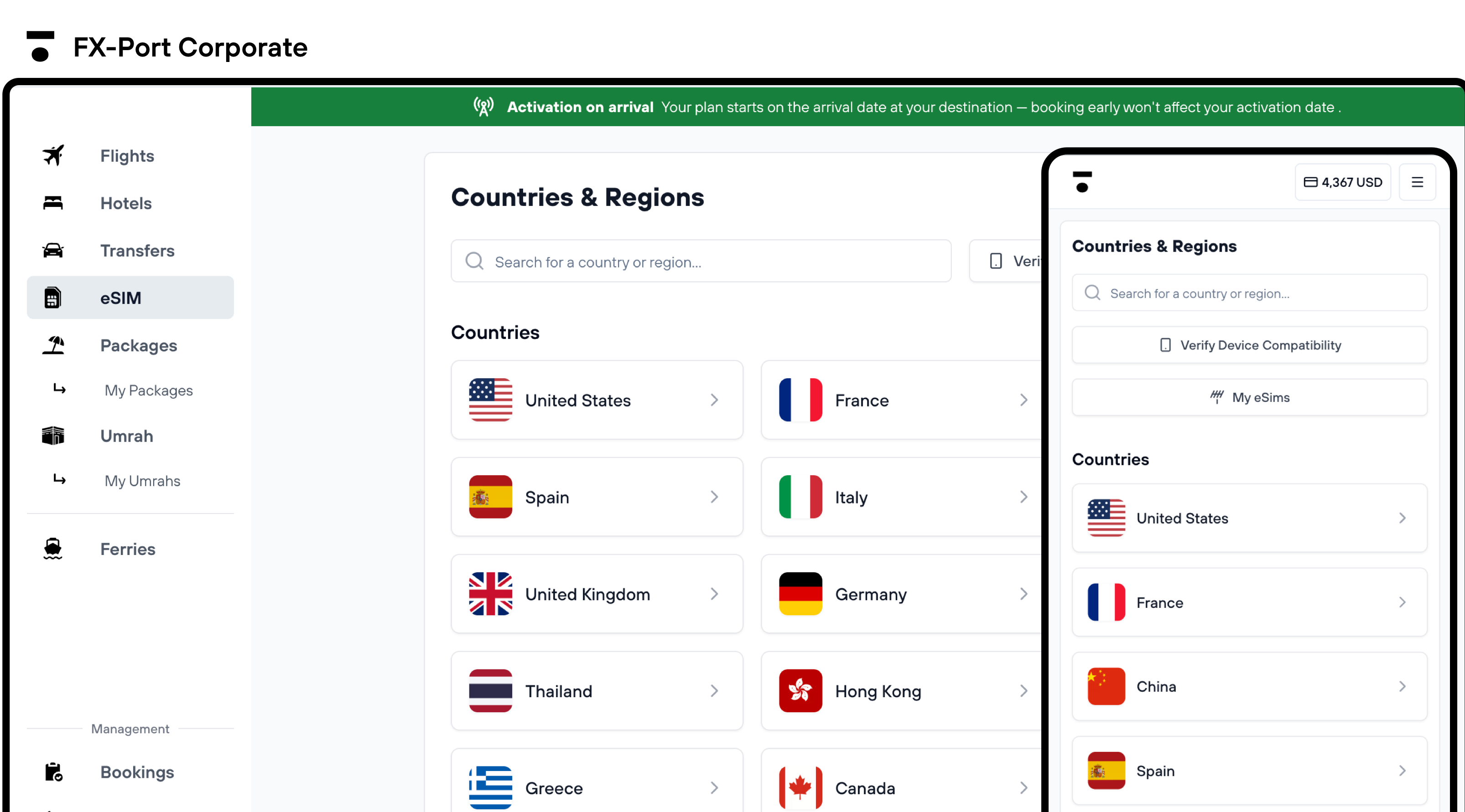 eSIMs Globais Dashboard